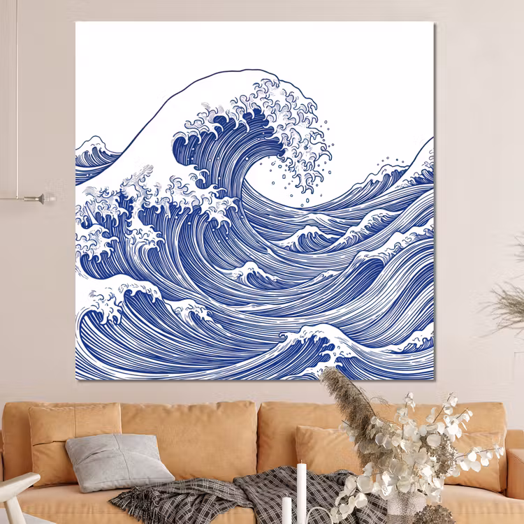 Forex - Golf - Japans - Zee - Illustratie - Blauw — 4