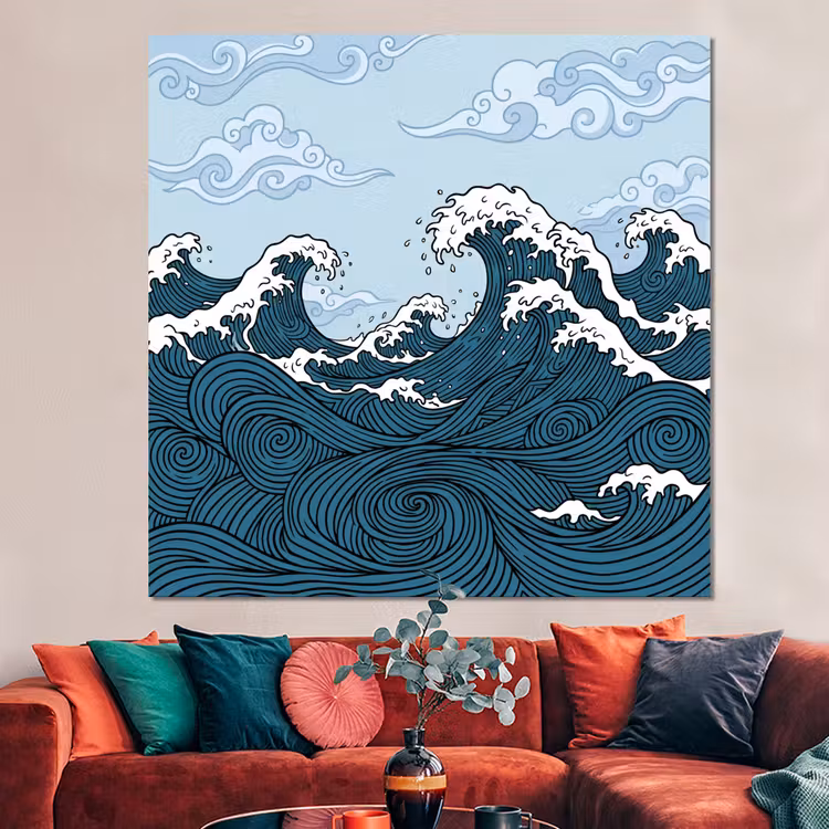 Forex - Zee - Golven - Japans - Natuur - Blauw — 3