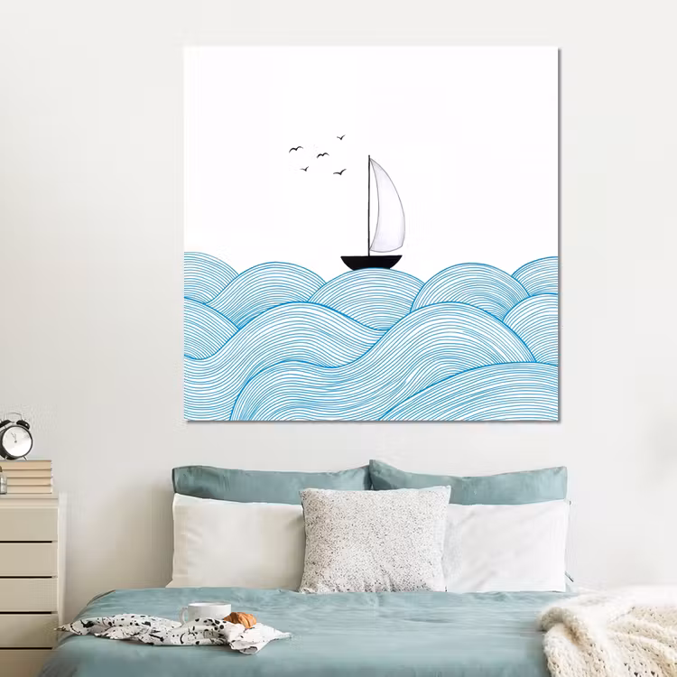 Forex - Zeilboot - Golven - Zee - Illustratie - Blauw — 2