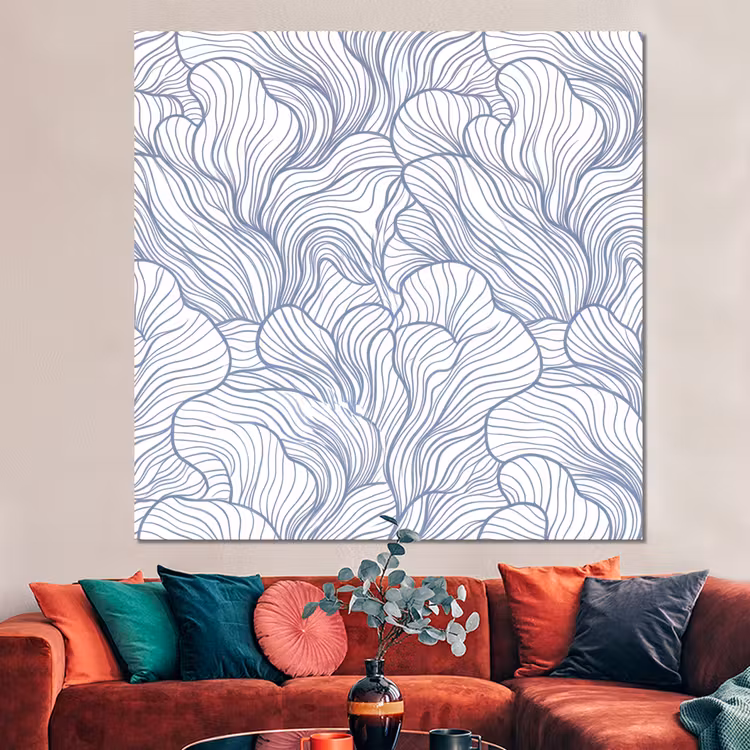 Forex - Patroon - Lijnen - Organisch - Abstract - Blauw — 3