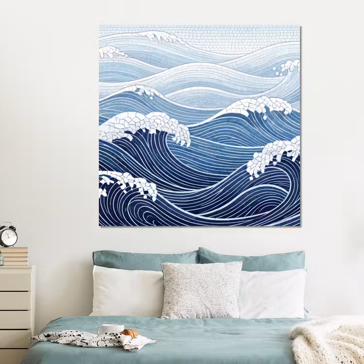 Forex - Water - Mozaïek - Landschap - Modern - Blauw — 2