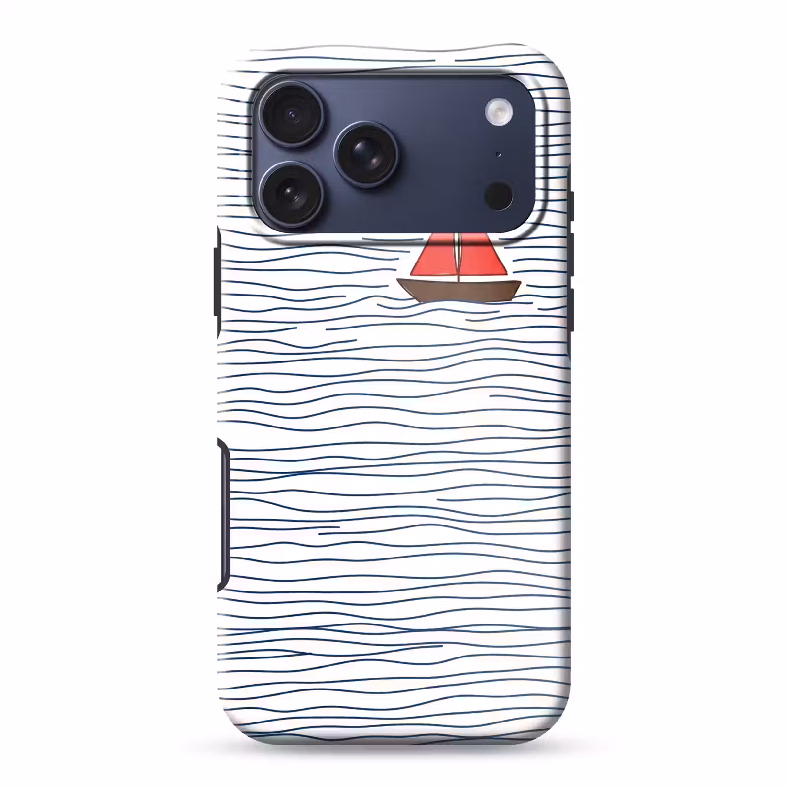 Telefoonhoesje Toughcase - Boot - Water - Rood - Illustratie - Minimalistisch — 1
