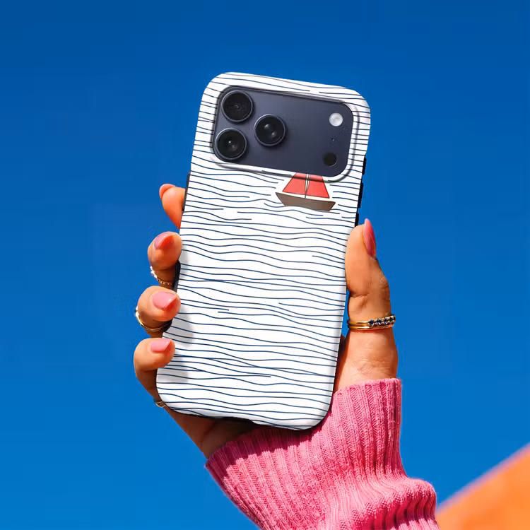 Telefoonhoesje Toughcase - Boot - Water - Rood - Illustratie - Minimalistisch — 2