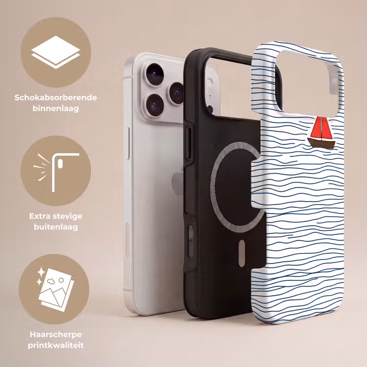Telefoonhoesje Toughcase - Boot - Water - Rood - Illustratie - Minimalistisch — 3