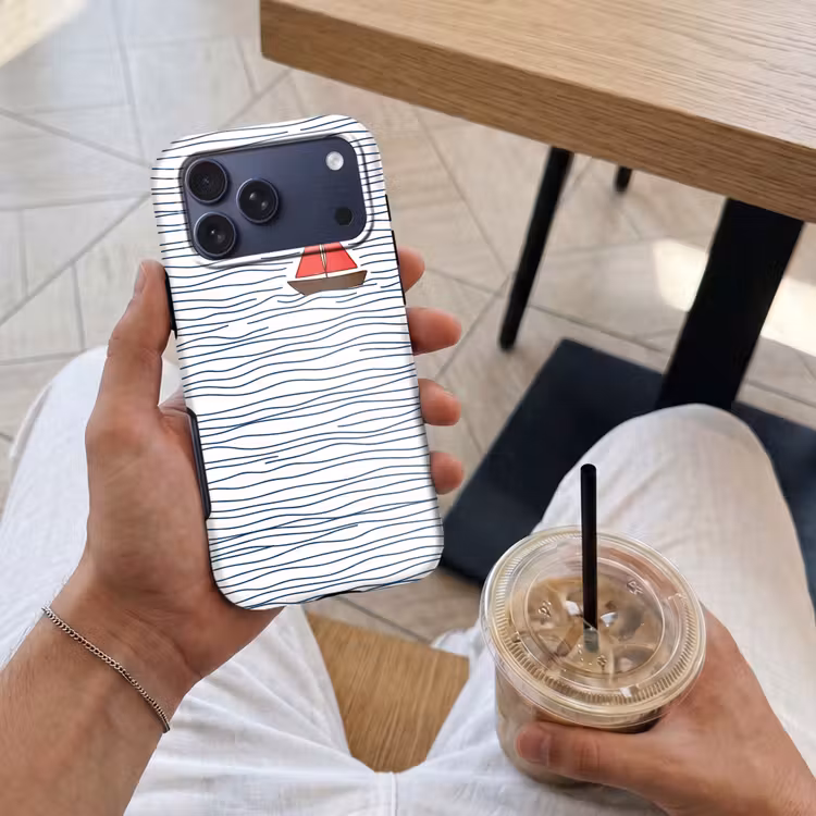 Telefoonhoesje Toughcase - Boot - Water - Rood - Illustratie - Minimalistisch — 4