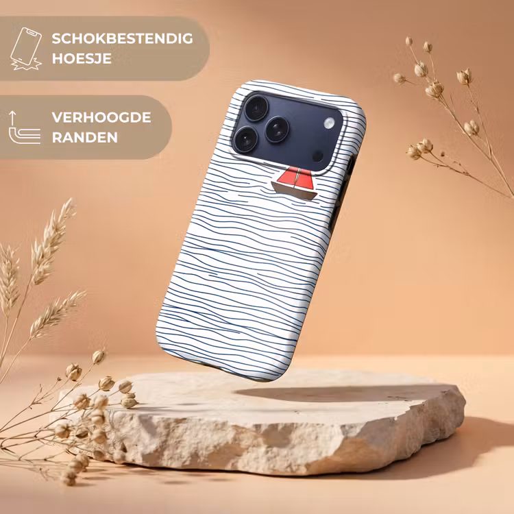 Telefoonhoesje Toughcase - Boot - Water - Rood - Illustratie - Minimalistisch — 5