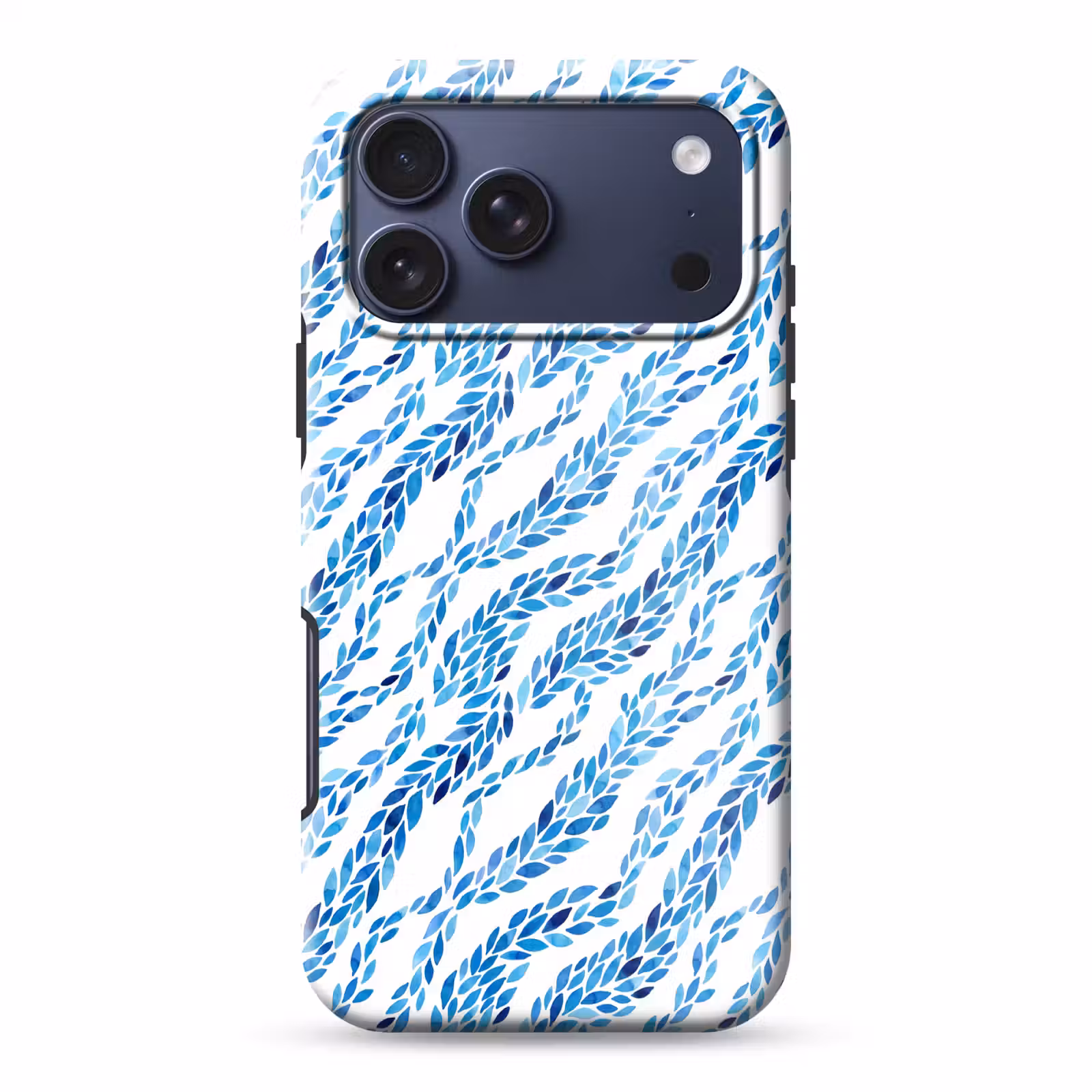 Telefoonhoesje Toughcase - Bladeren - Aquarel - Patroon - Modern - Blauw — 1