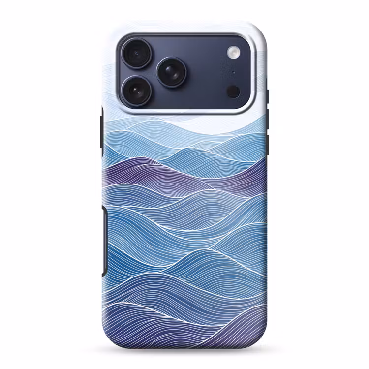Telefoonhoesje Toughcase - Abstract - Golven - Patroon - Blauw - Modern — 1