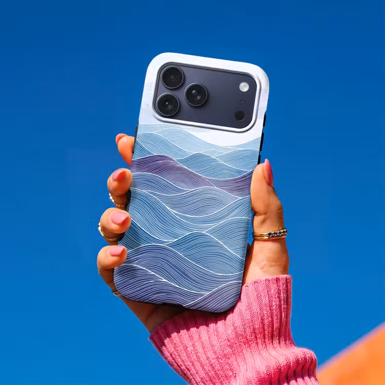 Telefoonhoesje Toughcase - Abstract - Golven - Patroon - Blauw - Modern — 2