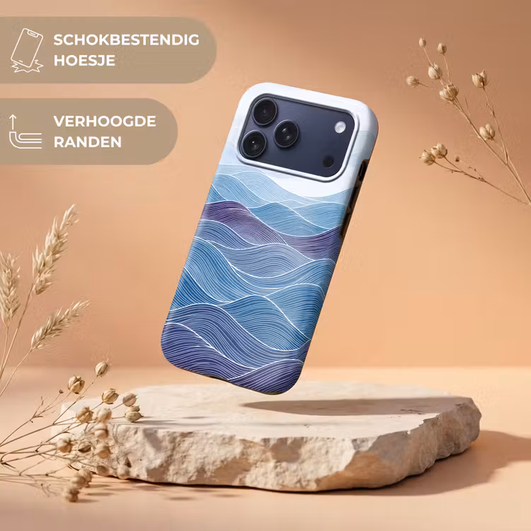 Telefoonhoesje Toughcase - Abstract - Golven - Patroon - Blauw - Modern — 5