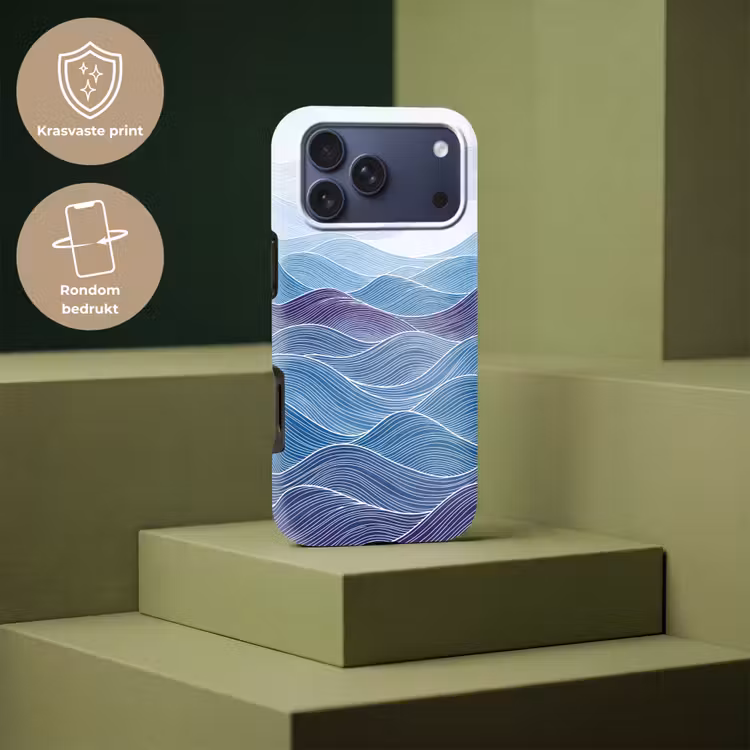 Telefoonhoesje Toughcase - Abstract - Golven - Patroon - Blauw - Modern — 7