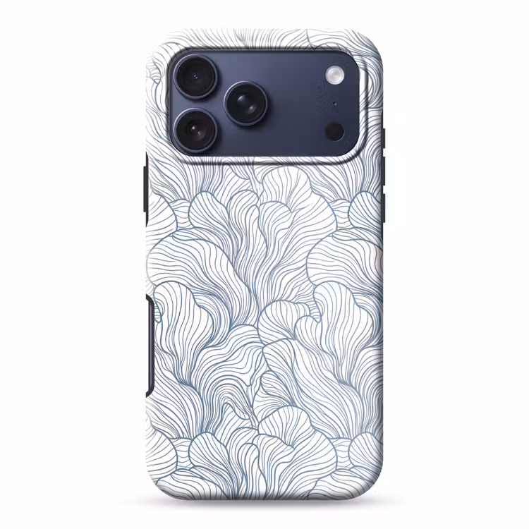 Telefoonhoesje Toughcase - Patroon - Lijnen - Organisch - Abstract - Blauw — 1