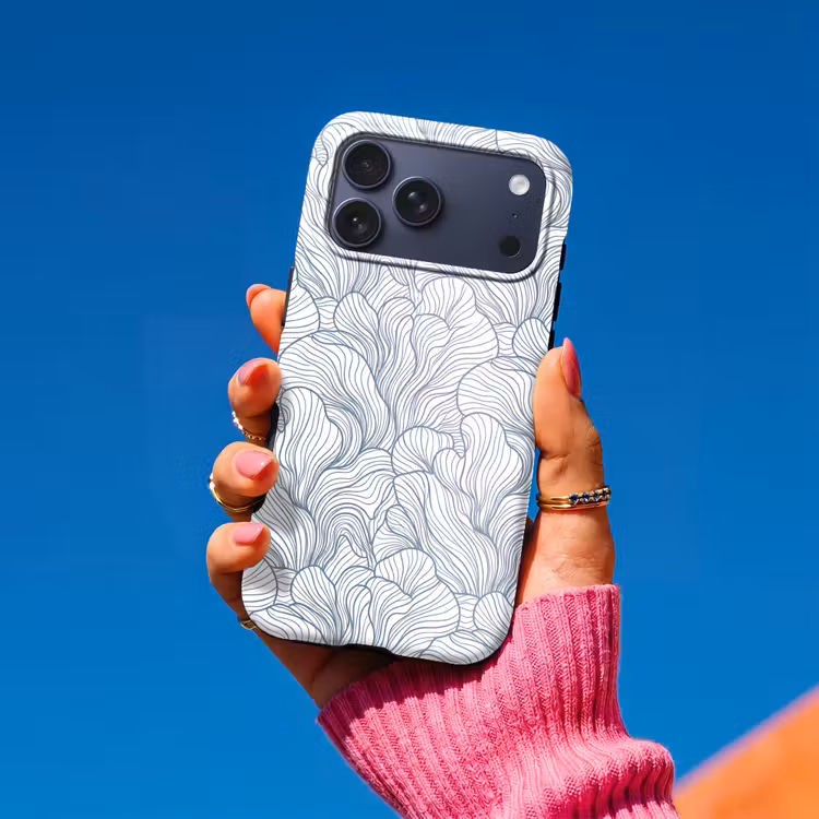 Telefoonhoesje Toughcase - Patroon - Lijnen - Organisch - Abstract - Blauw — 2