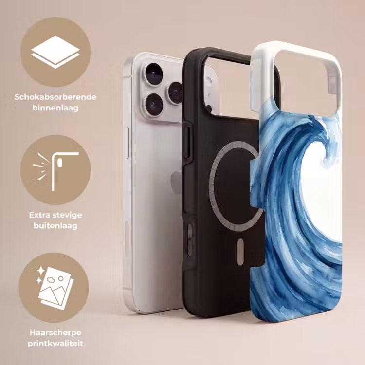 Telefoonhoesje Toughcase - Water - Beweging - Natuur - Modern - Blauw — 3