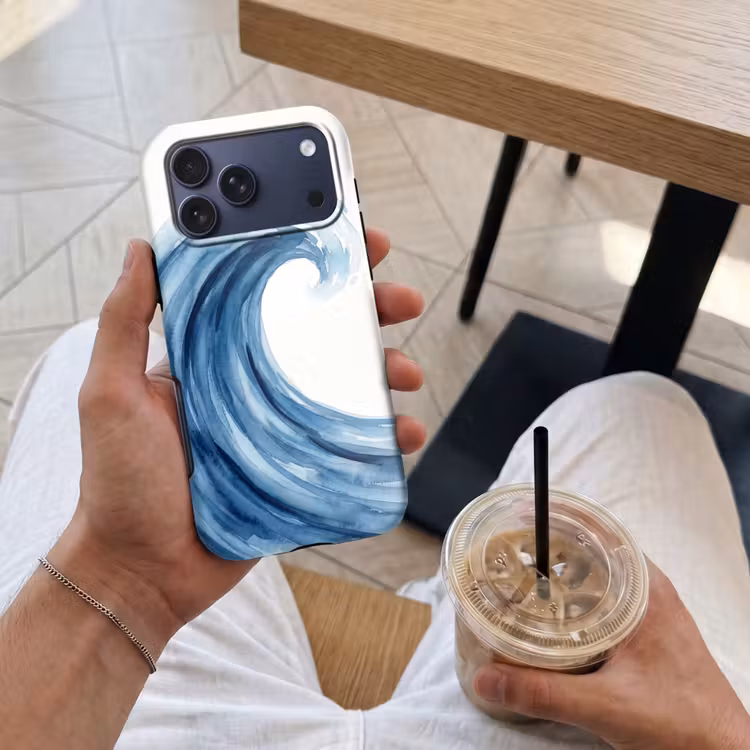 Telefoonhoesje Toughcase - Water - Beweging - Natuur - Modern - Blauw — 4