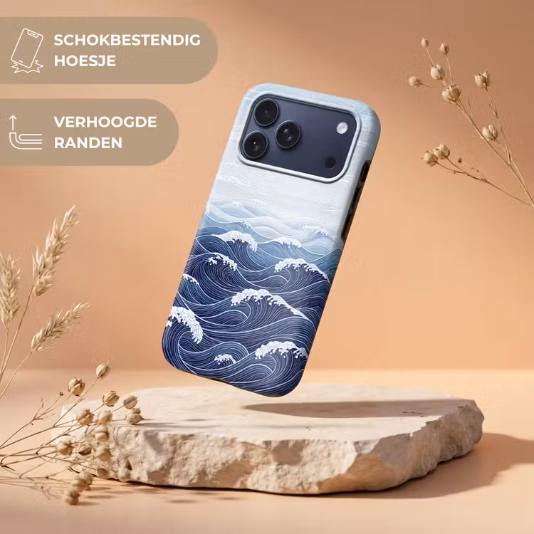 Telefoonhoesje Toughcase - Water - Mozaïek - Landschap - Modern - Blauw — 5