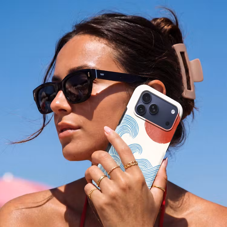 Telefoonhoesje Toughcase - Zon - Golven - Oceaan - Abstract - Rood — 6