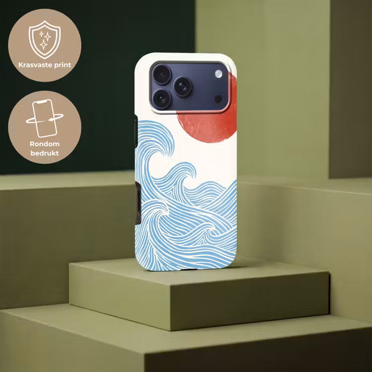 Telefoonhoesje Toughcase - Zon - Golven - Oceaan - Abstract - Rood — 7