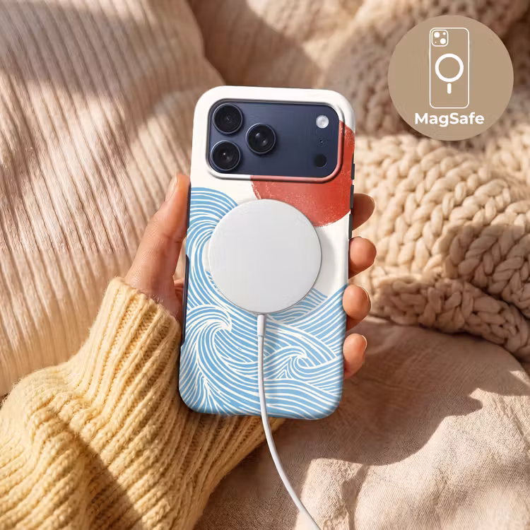 Telefoonhoesje Toughcase - Zon - Golven - Oceaan - Abstract - Rood — 8
