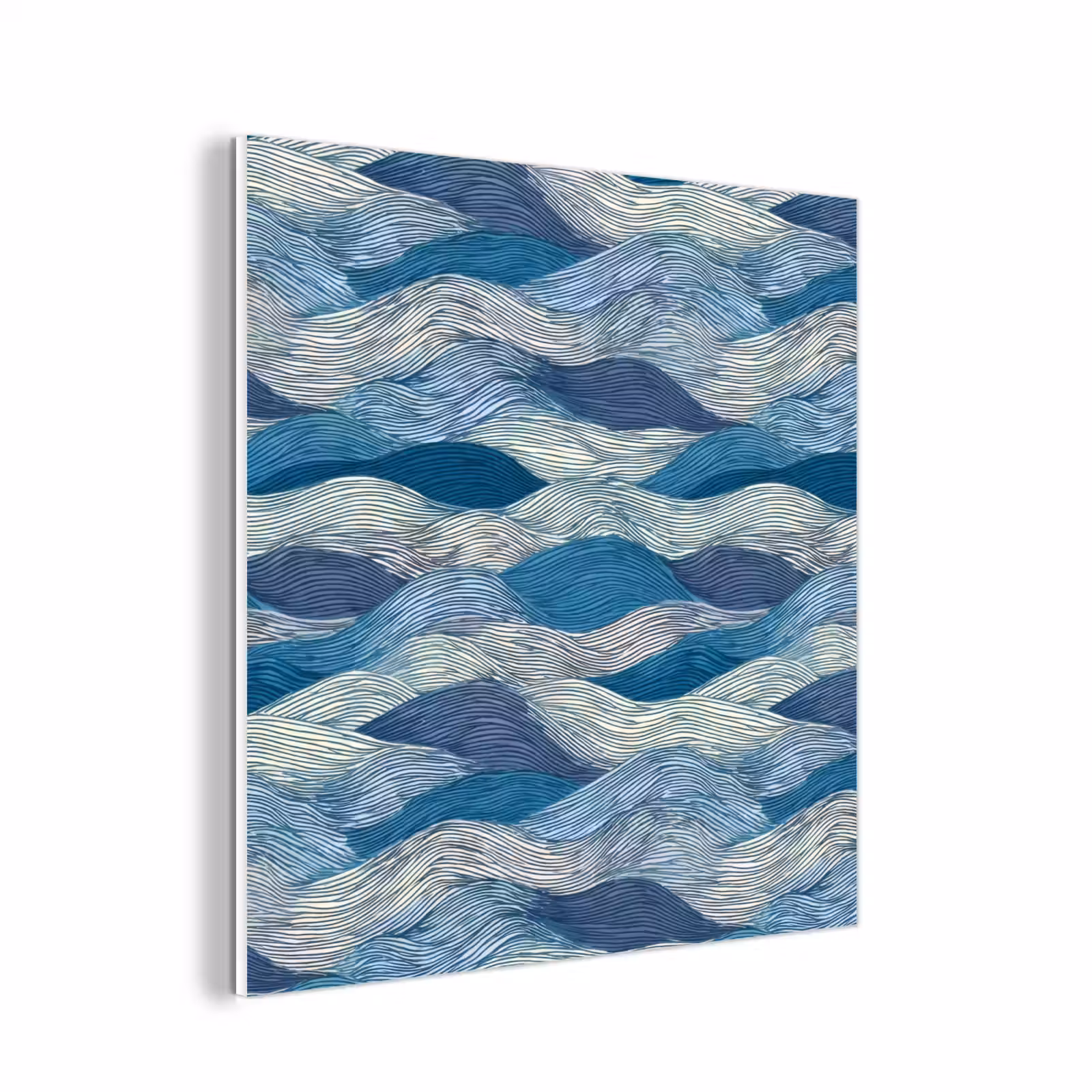Forex - Getekend - Blauw - Wit - Golvend - Streepjes — 1