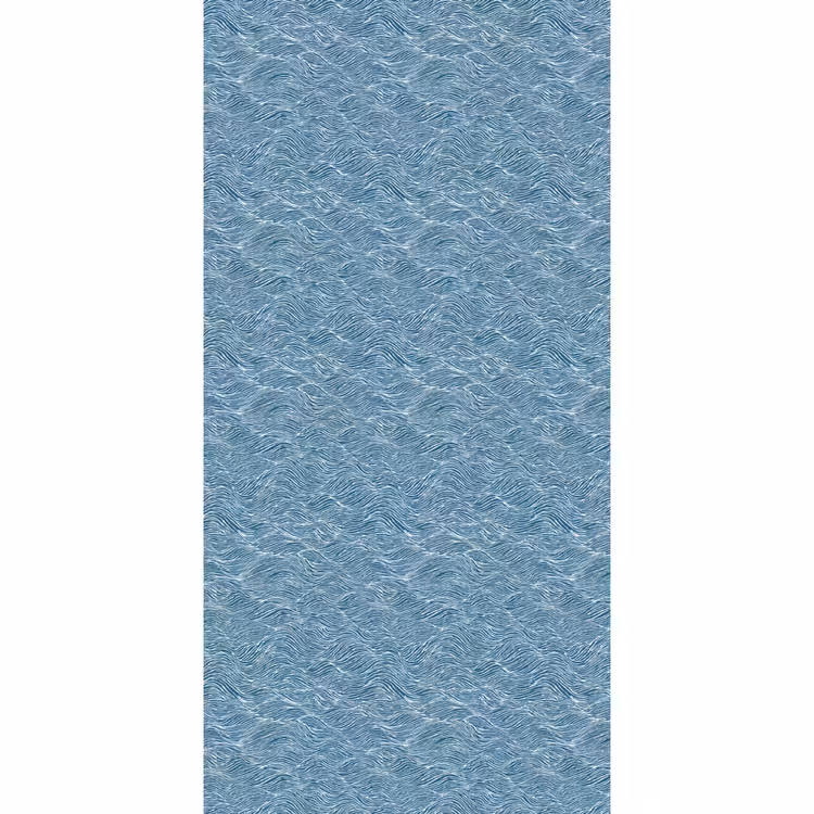 Behang - Blauw - Wit - Golven - Getekend - Textuur — 2