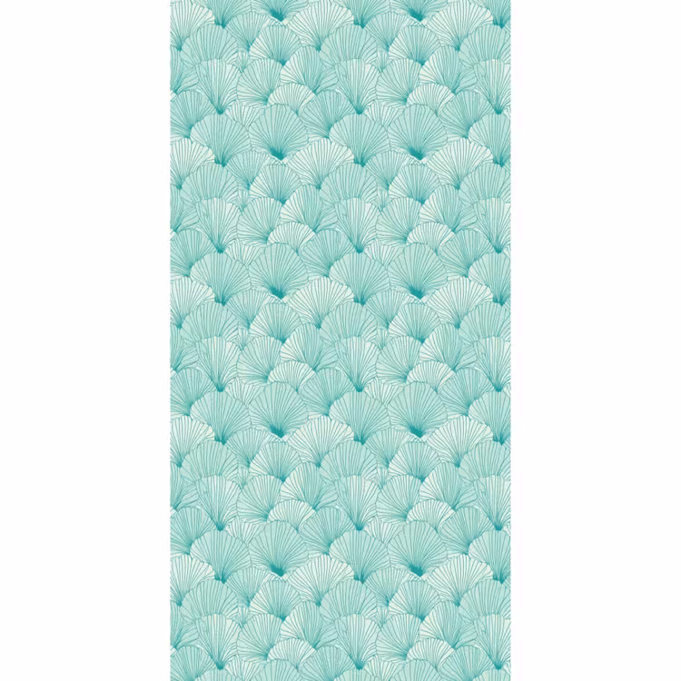 Behang - Groen - Wit - Ginko - Getekend - Textuur — 2