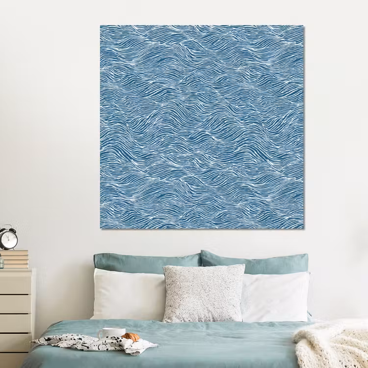 Forex - Blauw - Wit - Golven - Getekend - Textuur — 2