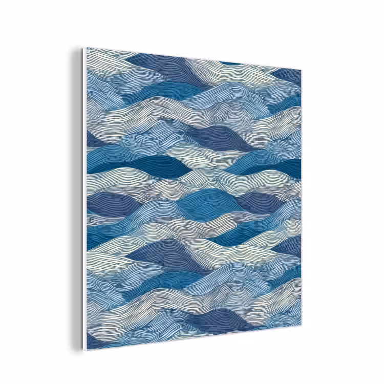 Forex - Getekend - Blauw - Wit - Golvend - Streepjes — 1