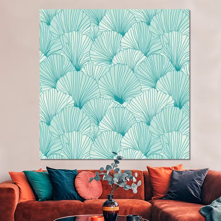 Forex - Groen - Wit - Ginko - Getekend - Textuur — 3
