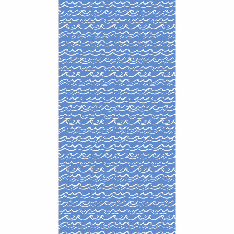 Behang - Blauw - Wit - Simpel - Getekend - Golven — 2