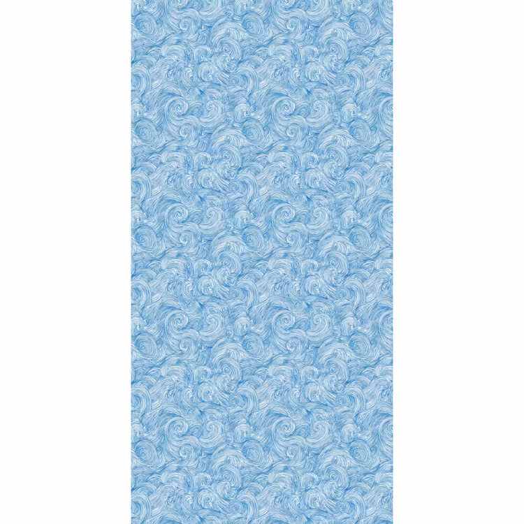Behang - Blauw - Wit - Spiraal - Golven - Lijnen — 2