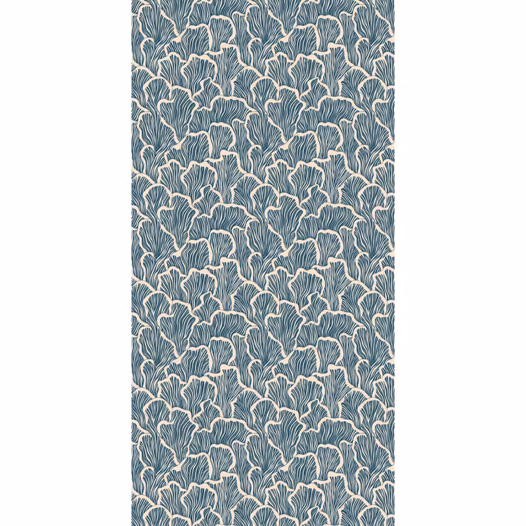 Behang - Organisch - Blauw - Crème - Schelpen — 2