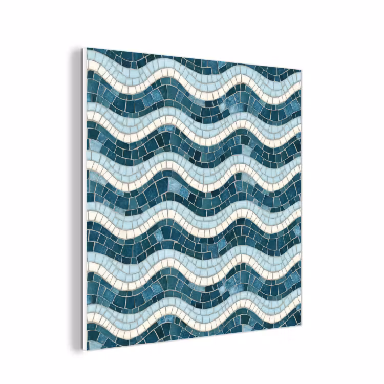 Forex - Blauw - Wit - Mozaïek - Golvend — 1
