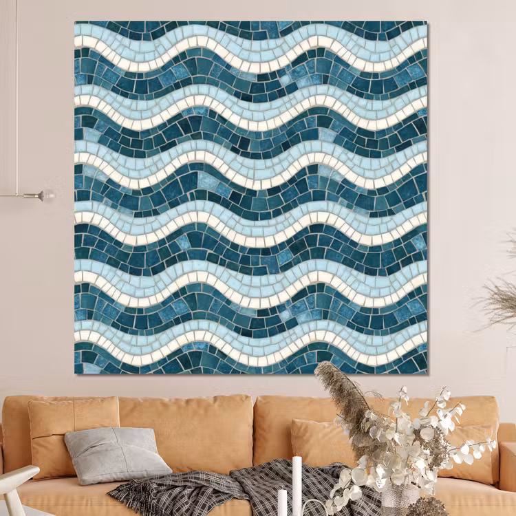 Forex - Blauw - Wit - Mozaïek - Golvend — 4