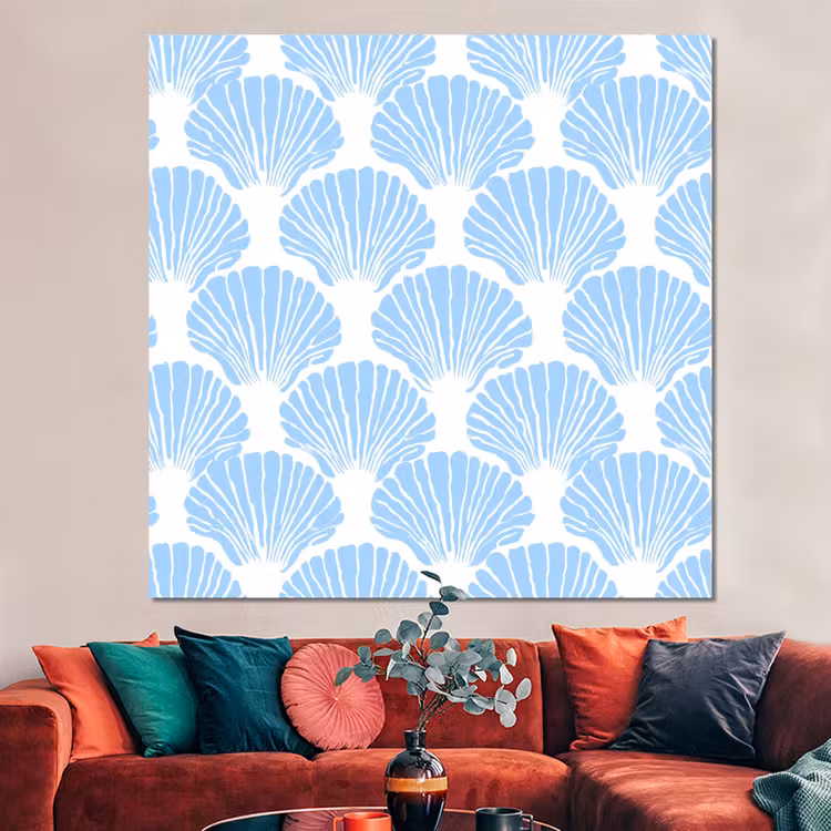 Forex - Blauw - Wit - Schelpen - Grafisch - Structuur — 3