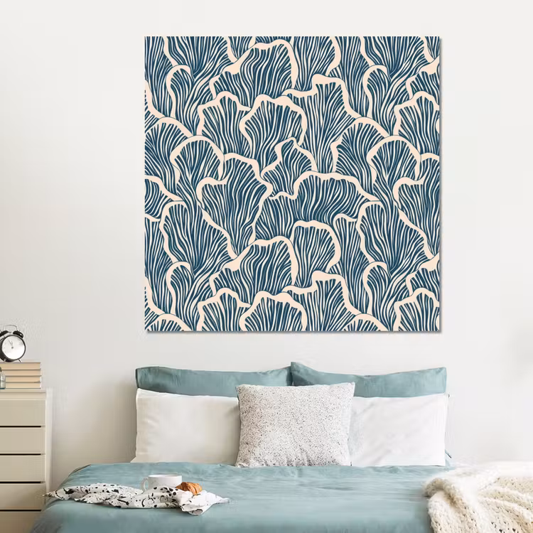 Forex - Organisch - Blauw - Crème - Schelpen — 2