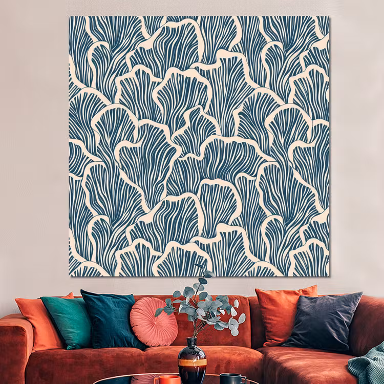 Forex - Organisch - Blauw - Crème - Schelpen — 3