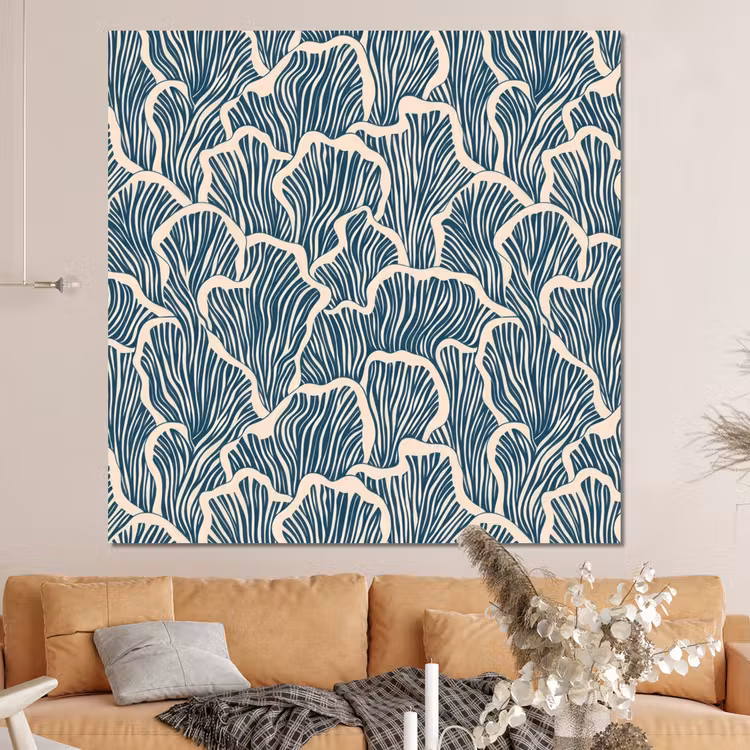 Forex - Organisch - Blauw - Crème - Schelpen — 4