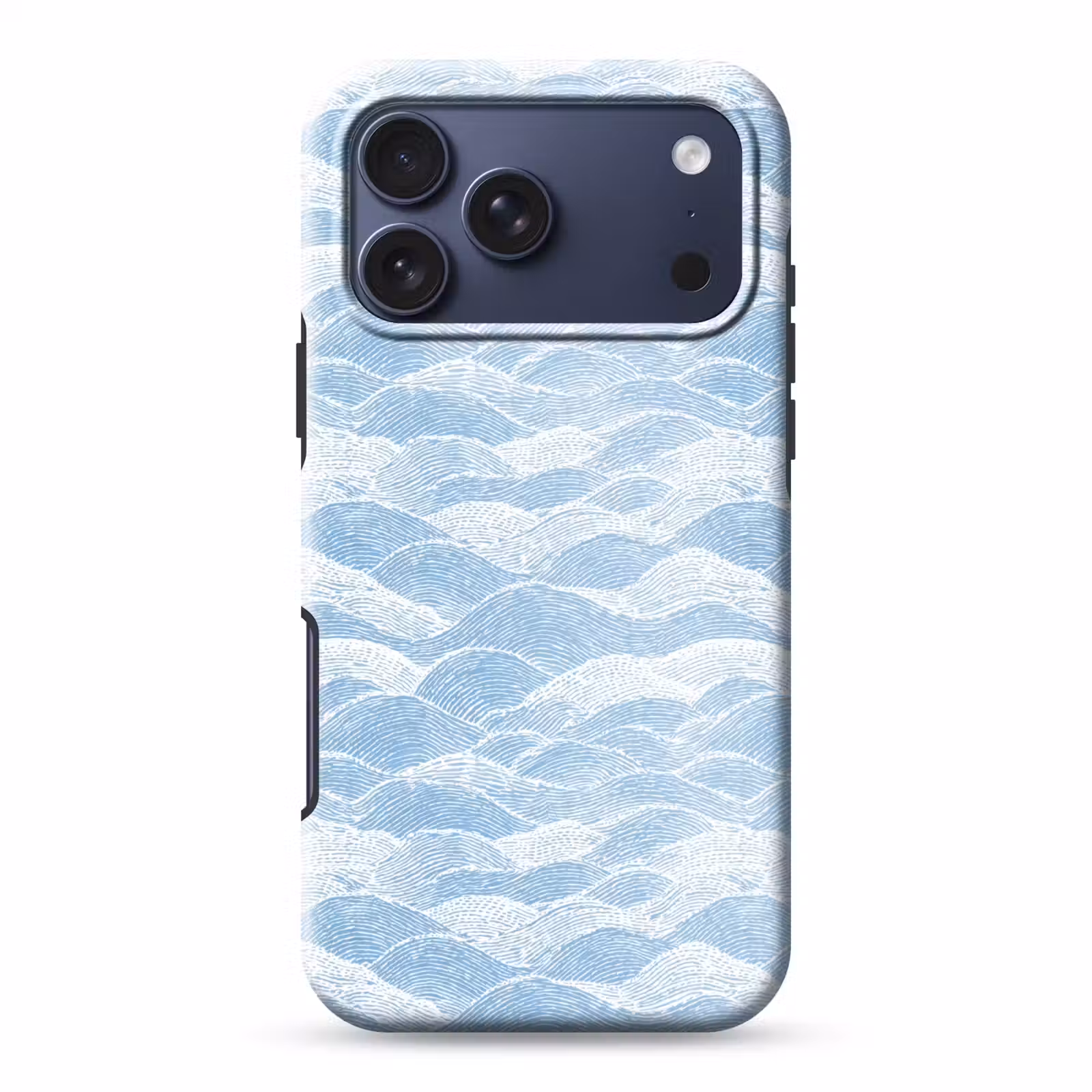 Telefoonhoesje Toughcase - Blauw - Wit - Golven - Getekend — 1