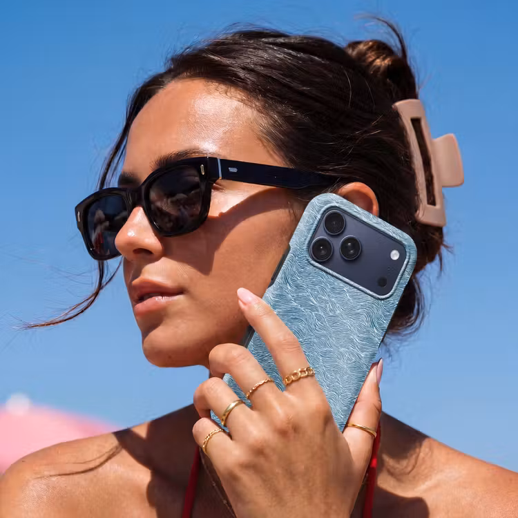 Telefoonhoesje Toughcase - Blauw - Wit - Golven - Getekend - Textuur — 6