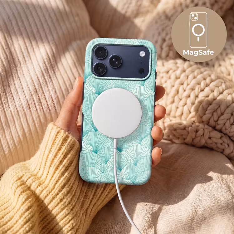 Telefoonhoesje Toughcase - Groen - Wit - Ginko - Getekend - Textuur — 8