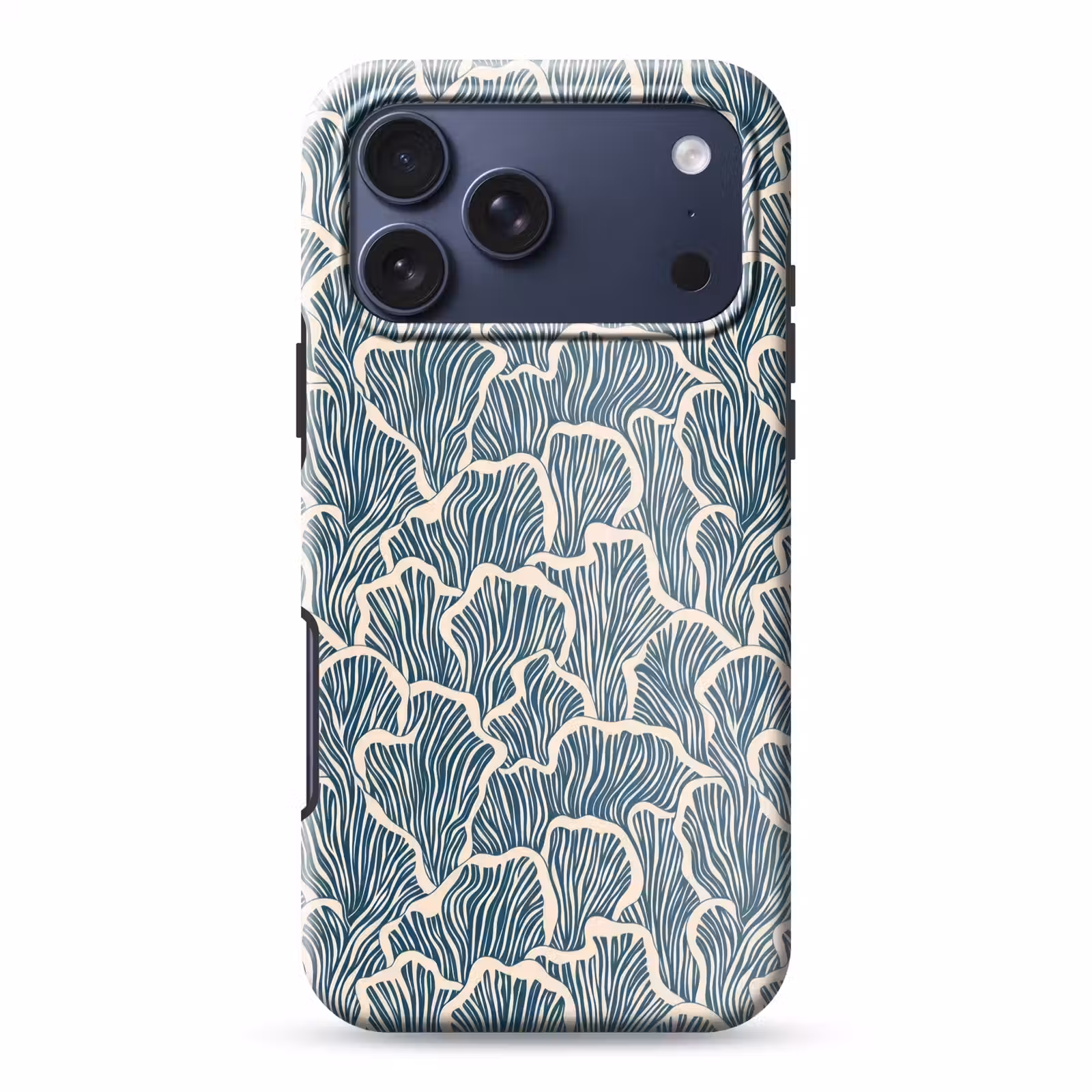 Telefoonhoesje Toughcase - Organisch - Blauw - Crème - Schelpen — 1
