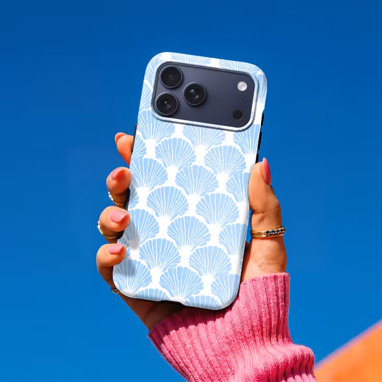 Telefoonhoesje Toughcase - Blauw - Wit - Schelpen - Grafisch - Structuur — 2