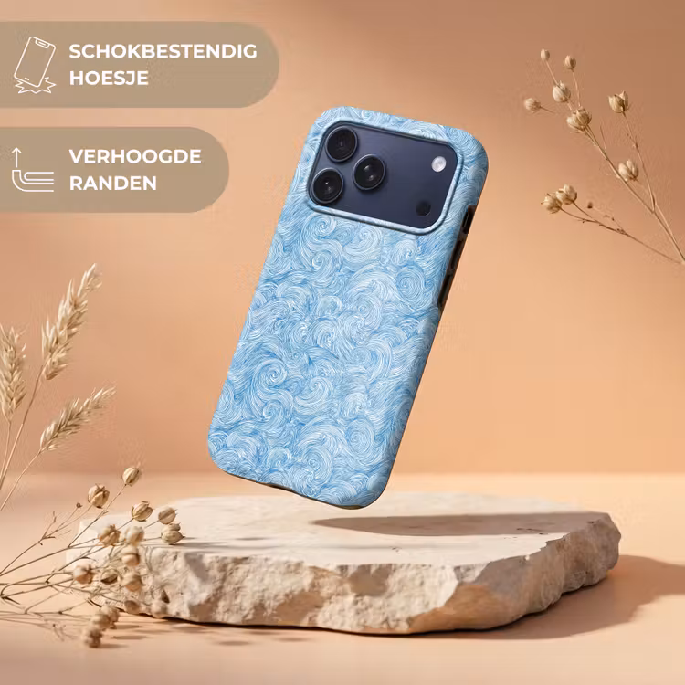 Telefoonhoesje Toughcase - Blauw - Wit - Spiraal - Golven - Lijnen — 5