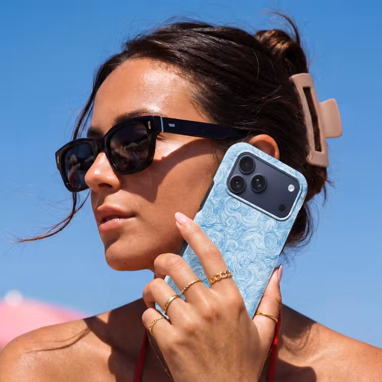 Telefoonhoesje Toughcase - Blauw - Wit - Spiraal - Golven - Lijnen — 6