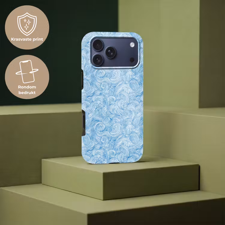 Telefoonhoesje Toughcase - Blauw - Wit - Spiraal - Golven - Lijnen — 7