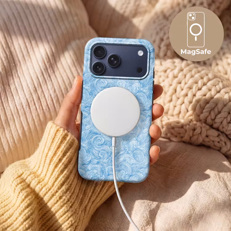 Telefoonhoesje Toughcase - Blauw - Wit - Spiraal - Golven - Lijnen — 8