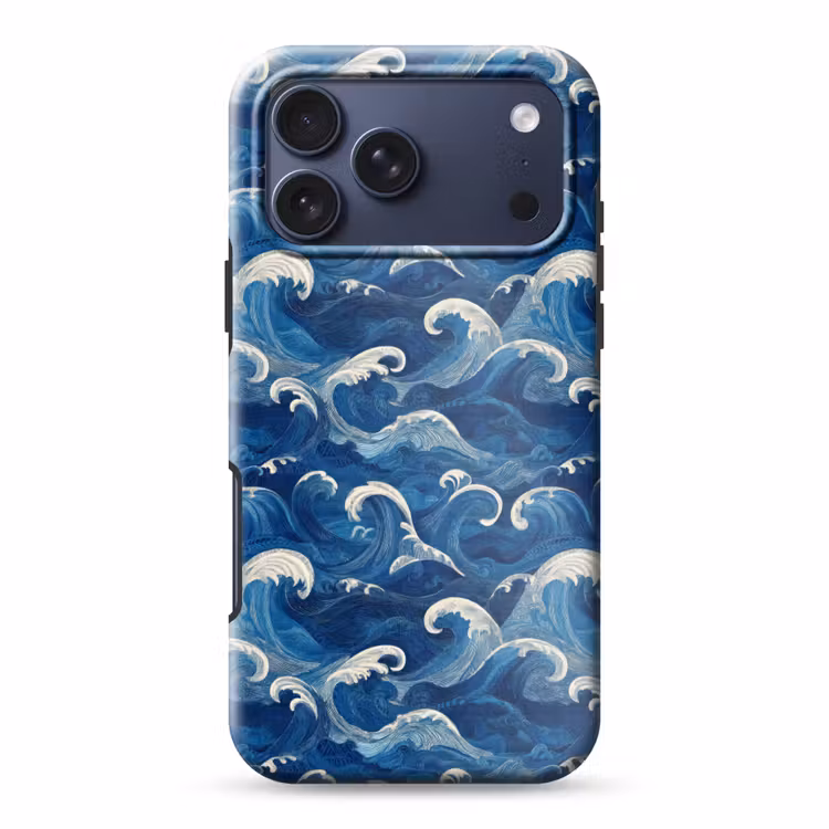 Telefoonhoesje Toughcase - Japans - Oceaan - Golven - Blauw — 1