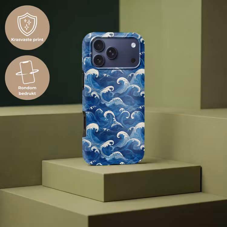 Telefoonhoesje Toughcase - Japans - Oceaan - Golven - Blauw — 7