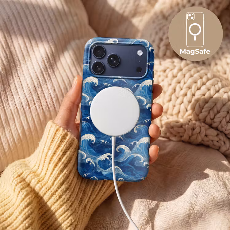 Telefoonhoesje Toughcase - Japans - Oceaan - Golven - Blauw — 8